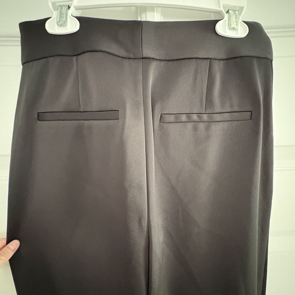 Alice + Olivia Women's Black High-Rise Wide Leg Satin Pants Size 0 Pockets - Picture 7 of 12